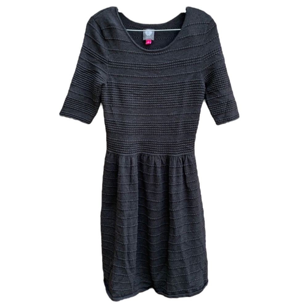 Vince Camuto Grey Sweater A-Line Dress